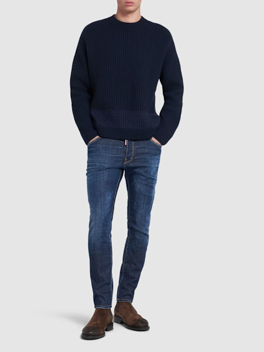 Dsquared2: Stricksweater - Dunkelblau - men_1 | Luisa Via Roma
