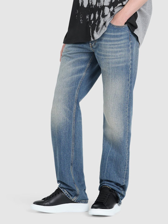 McQueen: 45mm Oversize leather sneakers - Black - men_1 | Luisa Via Roma