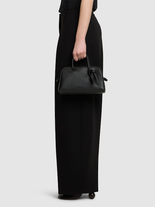 Jacquemus: Le Petit Turismo grain leather bag - Black - women_1 | Luisa Via Roma
