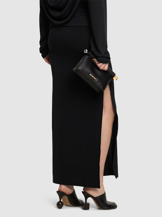 Jacquemus: 90mm Les Bisou leather mules - Black - women_1 | Luisa Via Roma