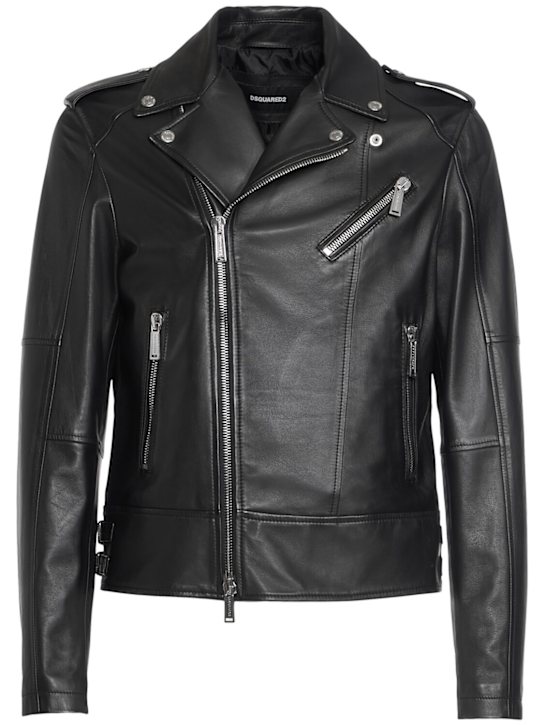 Dsquared2: Kiodo leather jacket - Black - men_0 | Luisa Via Roma