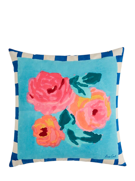 LISA CORTI: Nizam Stripes Blue cushion - ecraft_0 | Luisa Via Roma