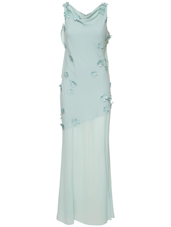 Rotate: Darly embellished flower long dress - Light Blue - women_0 | Luisa Via Roma