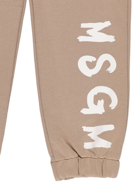MSGM: Cotton sweatpants - Beige - kids-boys_1 | Luisa Via Roma
