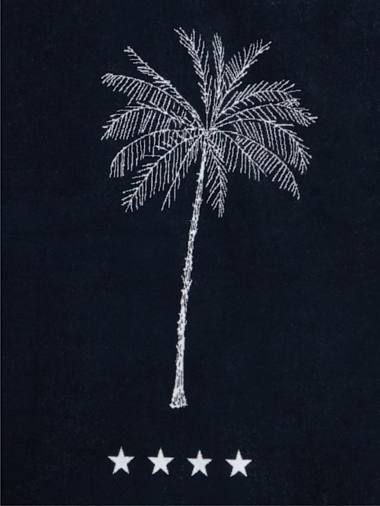 Jacquemus: La Serviette Croisiere cotton towel - Palm Tree White - ecraft_1 | Luisa Via Roma