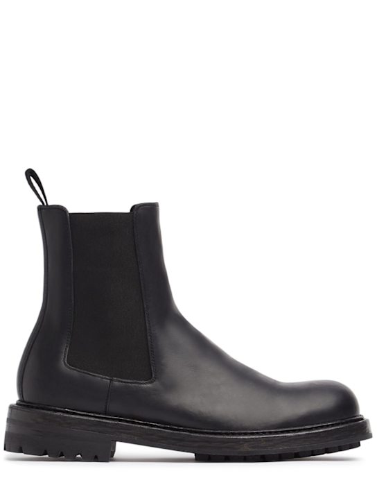 Dolce&Gabbana: Leather boots - men_0 | Luisa Via Roma