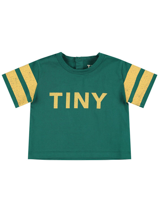 Tiny Cottons: Printed cotton jersey t-shirt - Green - kids-boys_0 | Luisa Via Roma