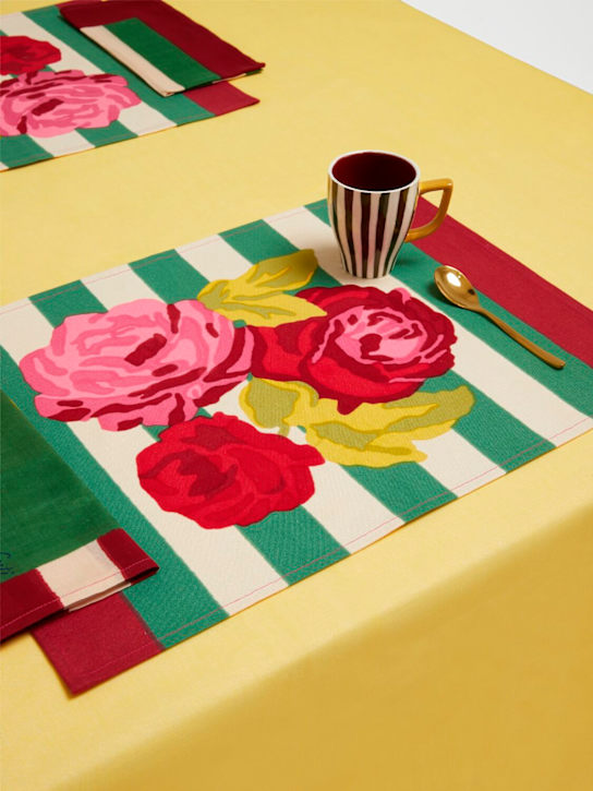LISA CORTI: Set of 2 Nizam Stripes Green placemats - ecraft_1 | Luisa Via Roma