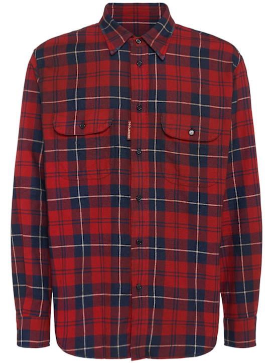 Dsquared2: Hemd mit Karomuster „Canadian Vintage“ - Indigo/Red - men_0 | Luisa Via Roma