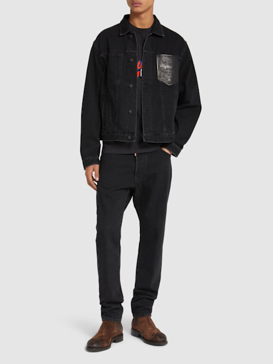 Dsquared2: Leather pocket denim jacket - men_1 | Luisa Via Roma