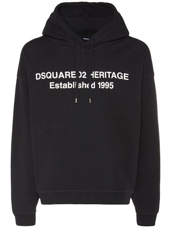 Dsquared2: Relax fit hoodie - Black - men_0 | Luisa Via Roma