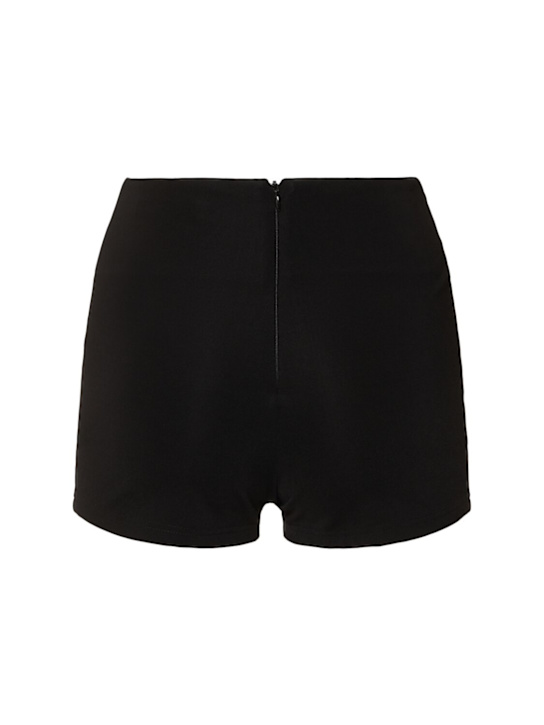 ESSE Studios: Jersey high rise shorts - Black - women_3 | Luisa Via Roma