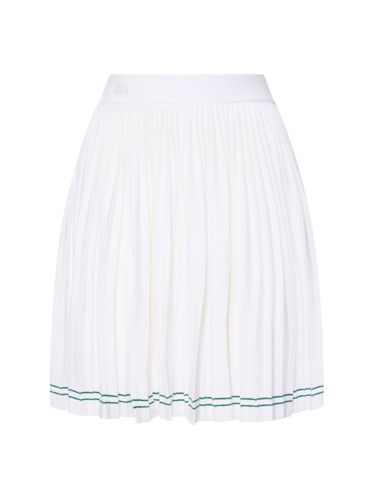 LACOSTE: Loulouプリーツビスコースブレンドミニスカート - women_0 | Luisa Via Roma