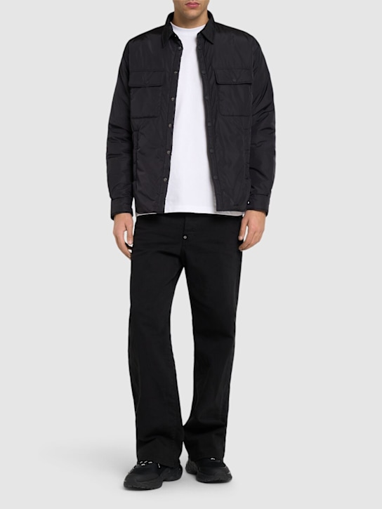 Dsquared2: Lightly padded nylon overshirt - Black - men_1 | Luisa Via Roma
