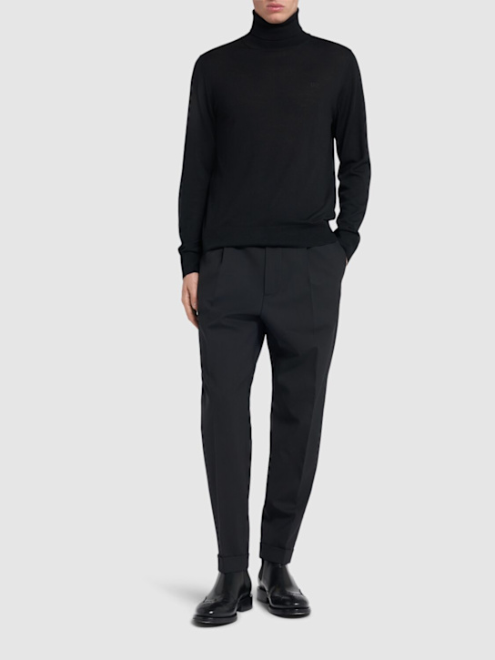 Dsquared2: One pleat pants - Black - men_1 | Luisa Via Roma