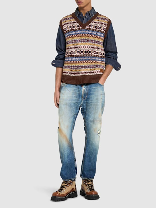 Dsquared2: Knit vest - Multicolor Jacq - men_1 | Luisa Via Roma