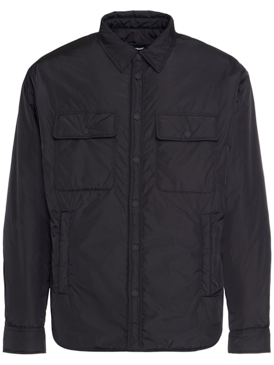 Dsquared2: Lightly padded nylon overshirt - Black - men_0 | Luisa Via Roma