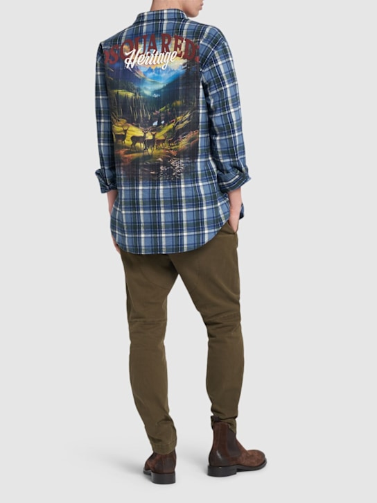 Dsquared2: Canadian Vintage plaid shirt - Avio/Blue/Milit - men_1 | Luisa Via Roma
