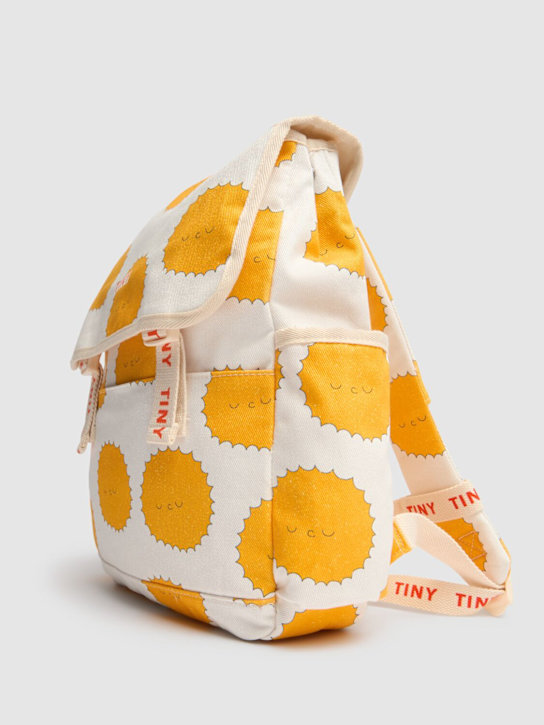 Tiny Cottons: Printed cotton twill backpack - White/Orange - kids-boys_1 | Luisa Via Roma