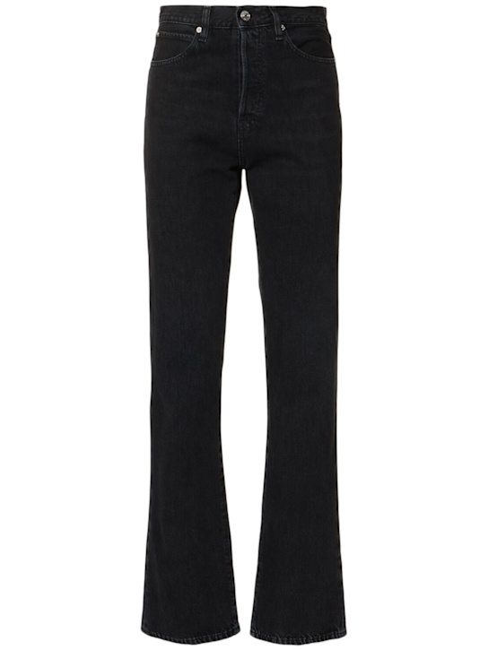 Frame: Jeans dritti vita alta The Vertical - Nero - women_0 | Luisa Via Roma