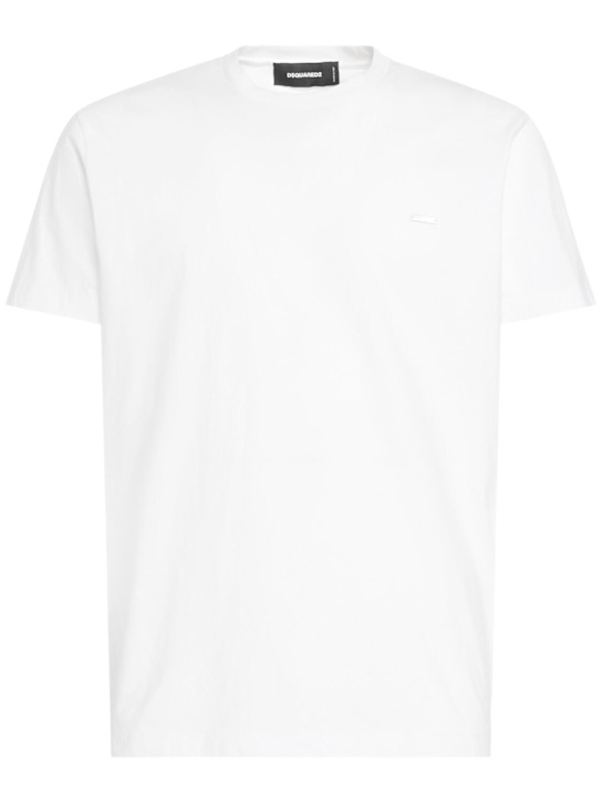 Dsquared2: T-shirt cool fit en coton - Blanc - men_0 | Luisa Via Roma