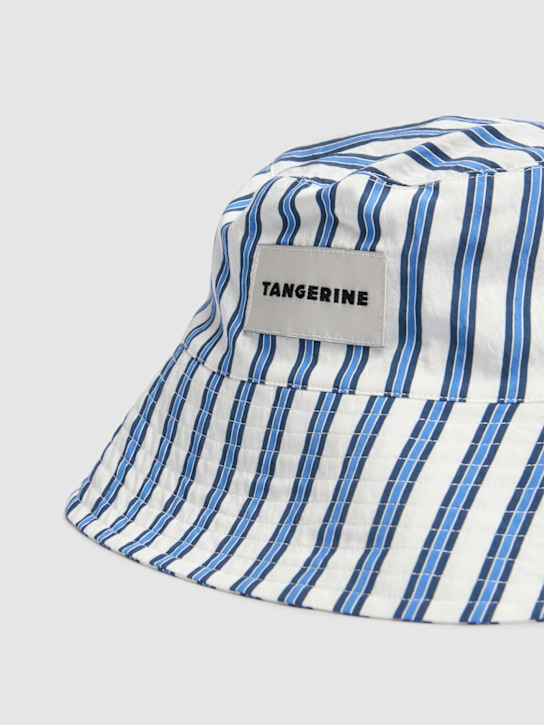 TANGERINE: Stripe print modal blend bucket hat - White/Blue - kids-boys_1 | Luisa Via Roma
