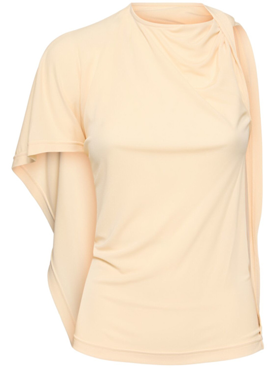 ESSE Studios: Maca jersey twist t-shirt - Beige - women_0 | Luisa Via Roma