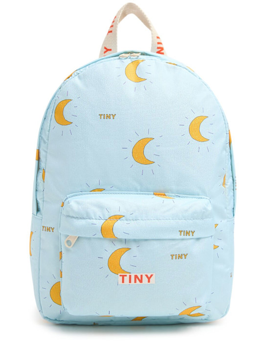 Tiny Cottons: Printed cotton backpack - Light Blue - kids-girls_0 | Luisa Via Roma