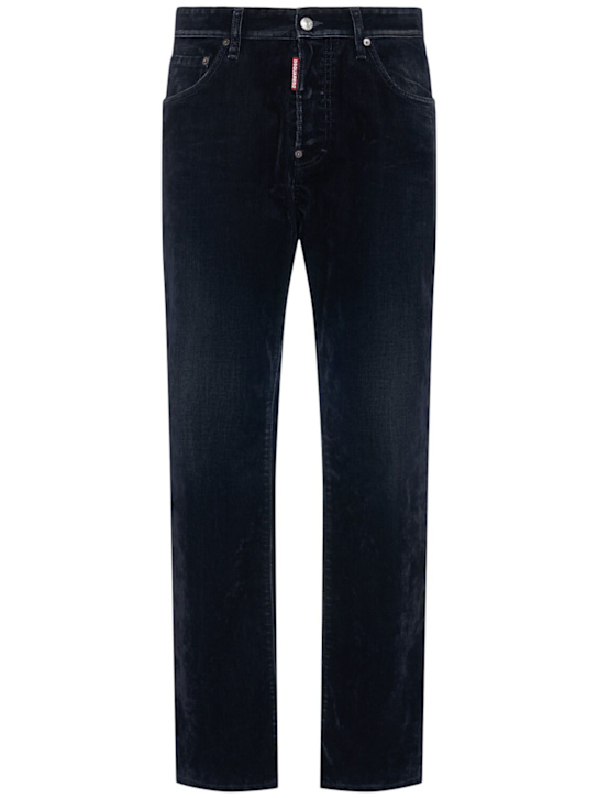 Dsquared2: Flocked Cord 642 jeans - Navy - men_0 | Luisa Via Roma