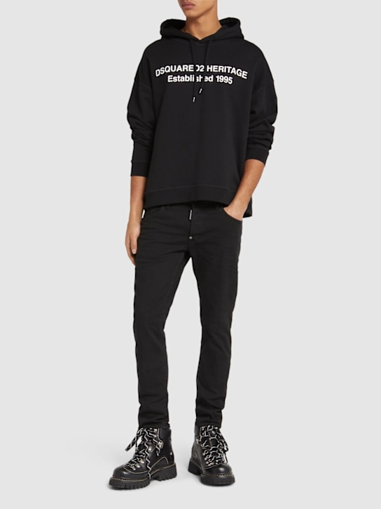 Dsquared2: Relax fit hoodie - Black - men_1 | Luisa Via Roma
