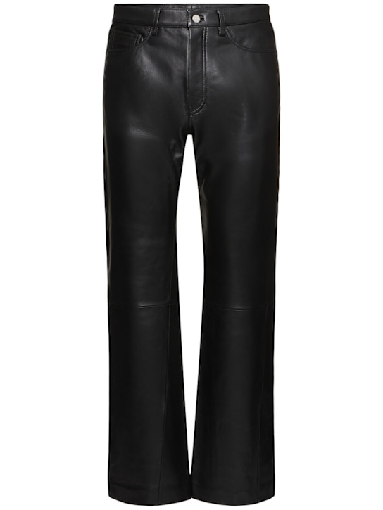 SUNFLOWER: Straight twist leather pants - men_0 | Luisa Via Roma