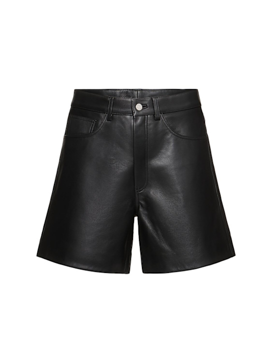 SUNFLOWER: Leather shorts - Black Shine - men_0 | Luisa Via Roma
