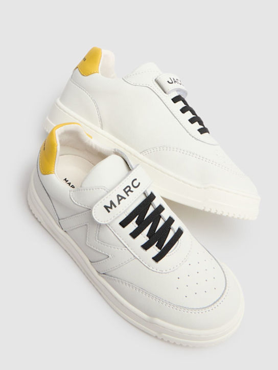 Marc Jacobs: Leather lace-up sneakers - White - kids-boys_2 | Luisa Via Roma