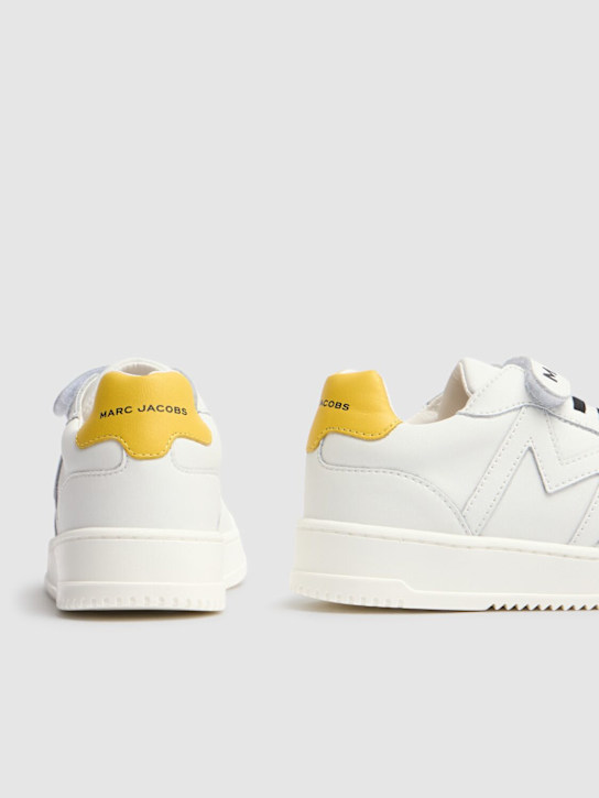 Marc Jacobs: Leather lace-up sneakers - White - kids-boys_3 | Luisa Via Roma