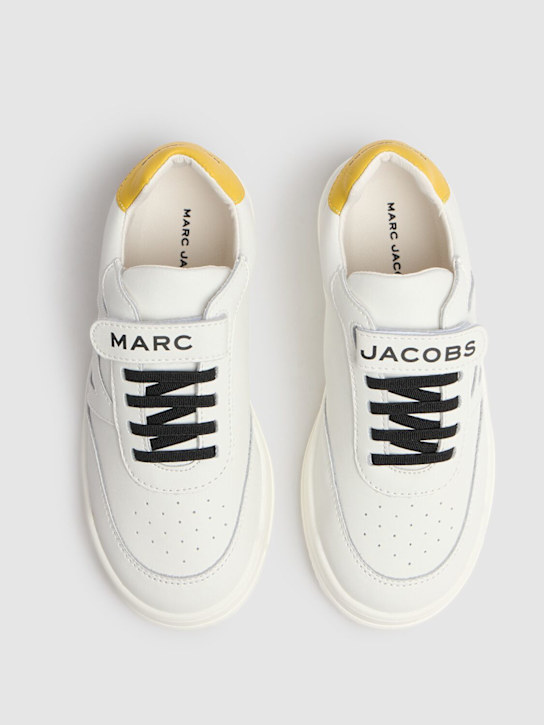 Marc Jacobs: Leather lace-up sneakers - White - kids-boys_1 | Luisa Via Roma