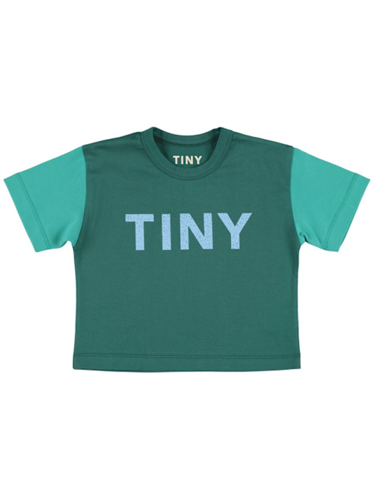Tiny Cottons: Printed cotton jersey t-shirt - Green - kids-boys_0 | Luisa Via Roma