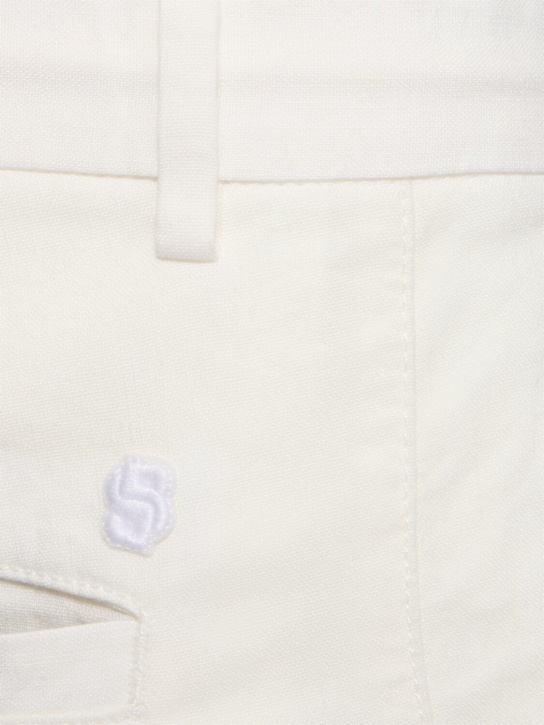 Boss: Kane linen blend shorts - White - men_4 | Luisa Via Roma
