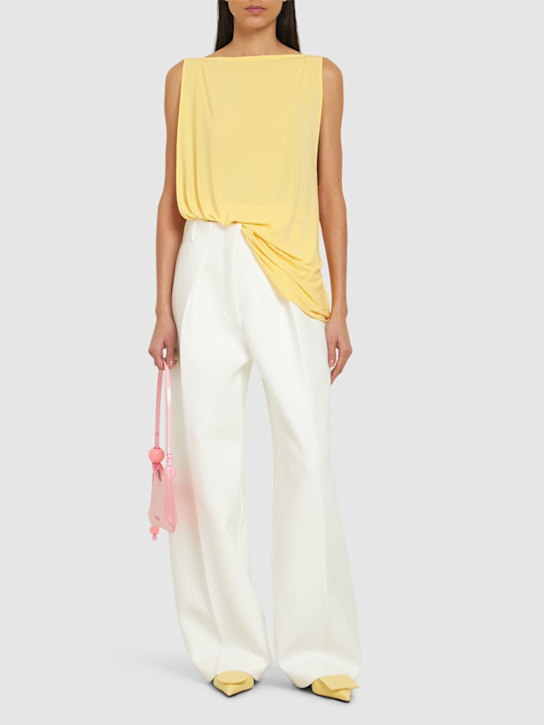 Jacquemus: Le Haut Peplo draped satin top - women_1 | Luisa Via Roma