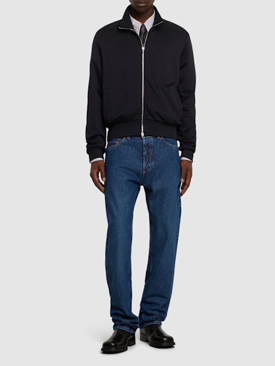 Our Legacy: Giacca Mob in misto cotone con zip - Nero - men_1 | Luisa Via Roma