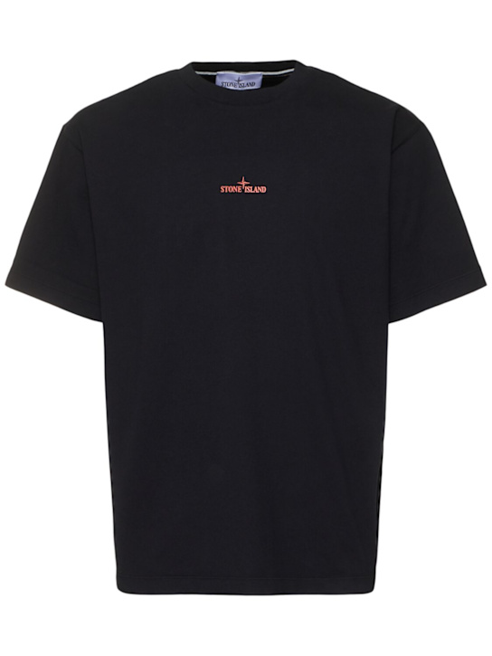 Stone Island: Cotton t-shirt - Black - men_0 | Luisa Via Roma