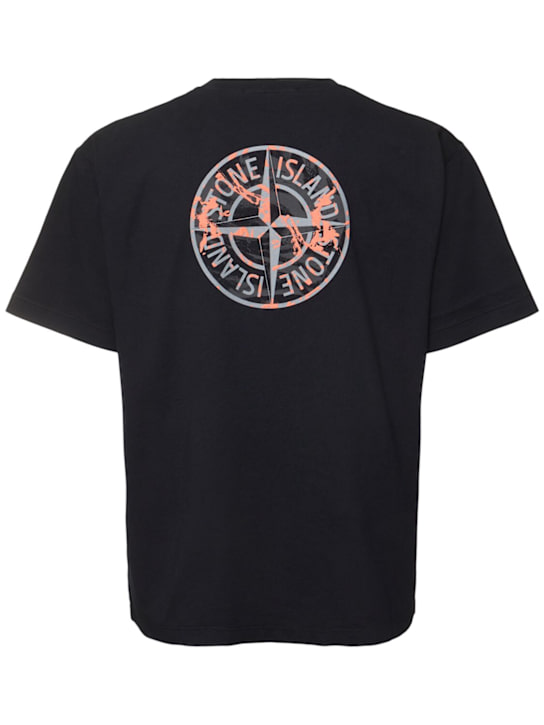 Stone Island: Cotton t-shirt - Black - men_3 | Luisa Via Roma