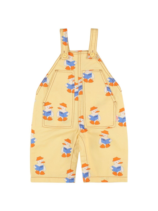 Tiny Cottons: Salopette in twill di cotone con stampa - kids-girls_0 | Luisa Via Roma
