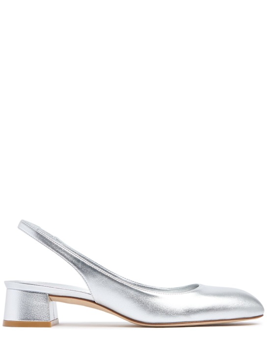 Stuart Weitzman: 35mm Vivienne metallic leather heels - women_0 | Luisa Via Roma