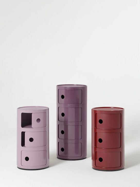 Kartell: 3-Compartment componibili container - Burgundy - ecraft_1 | Luisa Via Roma