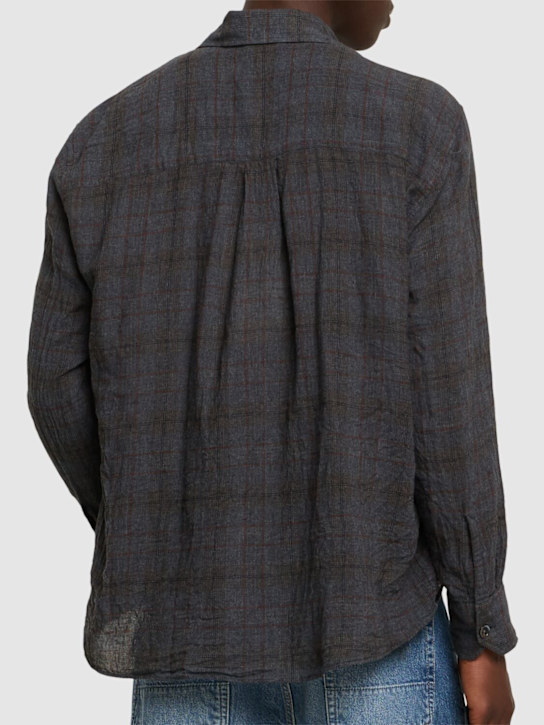 Our Legacy: Above plaid cotton blend shirt - Blue/Grey - men_2 | Luisa Via Roma