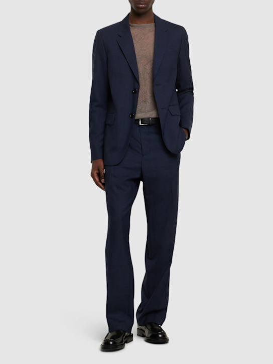 AMI Paris: Tailliertes Jackett aus Wolle - Dunkelblau - men_1 | Luisa Via Roma