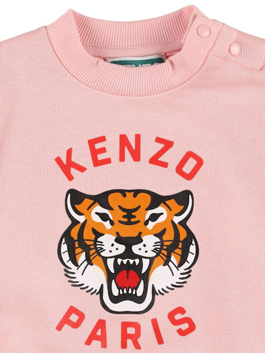 Kenzo Kids: コットンスウェットシャツ＆スウェットパンツ - ピンク - kids-girls_1 | Luisa Via Roma