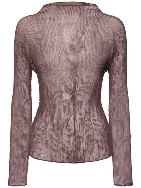 ISSEY MIYAKE: Top in chiffon plissé - women_0 | Luisa Via Roma