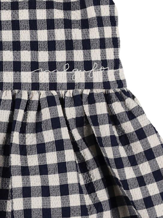 Il Gufo: Vestito in cotone seersucker vichy - kids-girls_1 | Luisa Via Roma