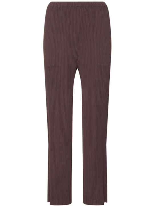 ISSEY MIYAKE: Pantaloni plissé Hatching - Marrone - women_0 | Luisa Via Roma